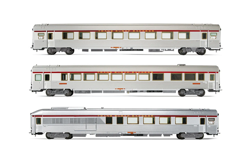 [JOU HJ4164] 3 voitures «TEE Mistral», composé de 1 voiture A4Dtux, 1 voiture Vru et 1 A8tu