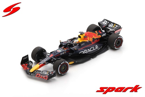 [SPK 18S754] Oracle RedBull Racing RB18 No.1 Oracle Red Bull Racing Winner Saudi Arabian GP 2022 Max Verstappen With Pit Board et vitrine