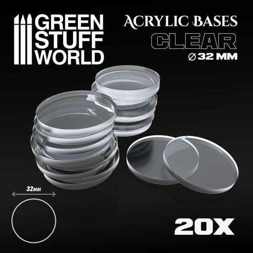 [GSW 9293] Green Stuff : Socles Transparents 32mm