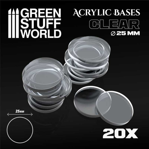 [GSW 9290] Green Stuff : Socles Transparents 25mm