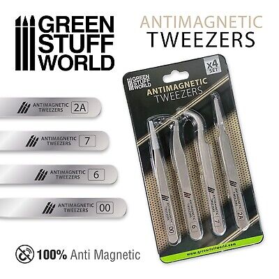 [GSW 1156] Green Stuff : Brucelles & Pincettes antimagnétique (4pcs)