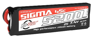 [RP RC-G45-5200-2S1P] Rc Plus Sigma Lipo 7.4V (2S) - 5200Mah 45C (XT60-Plug)