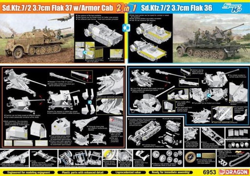 [DRA 6953] Dragon : Sdkfz 7/2 3.7cm flak 37 et sdkfz 7/2 3.7cm flak 36