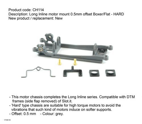 [SLO CH114] Support moteur long inline 0.5mm offset hard