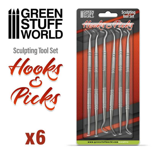 [GSW 1250] Green Stuff : Set d'outils de sculpture (6pcs)