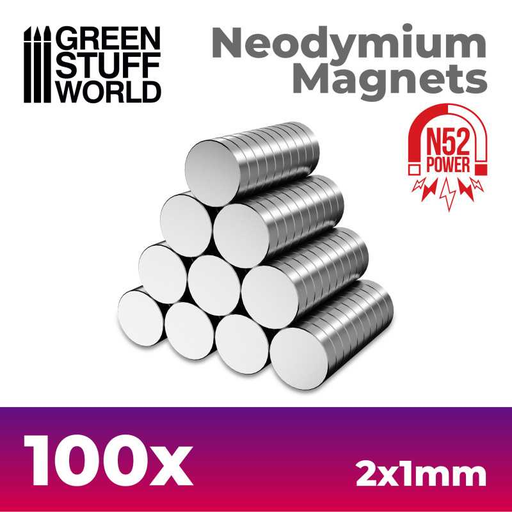 [GSW 11600] Green Suff : Aimants Neodym (N52) - 2x1mm │100pcs