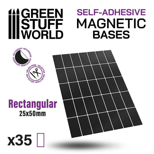 [GSW 10858] Green Stuff : Feuille aimantée rectangulaire 25x50mm (35pcs)