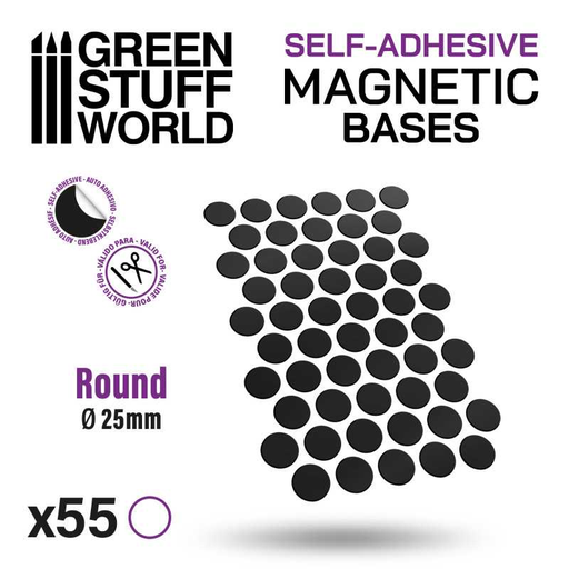 [GSW 10861] Green Stuff : Feuille aimantée ronde 25mm (55pcs)