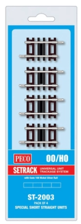 [PEC ST-2003] Peco : Set de 4 rails droits L=41mm │ Code 100