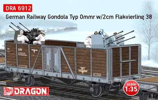 [DRA 6912] Dragon : German Railway Gondola Typ Ommr w/2cm Flakvierling 38