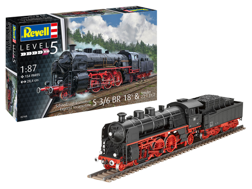 [REV 02168] Revell : Locomotive pour trains rapides S3/6 BR18 avec tender