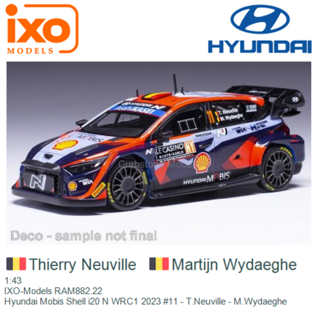 [IXM RAM882] Ixo Models : Hyundai i20 N Rally1 │ #11 Rallye Monte Carlo 2023