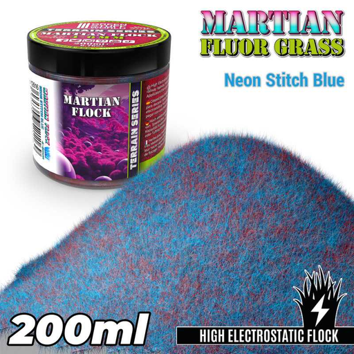 [GSW 12616] Green Stuff : Flocage Neon Stitch Blue (200ml) │ 4-6mm Martian Flock - Terrain Series