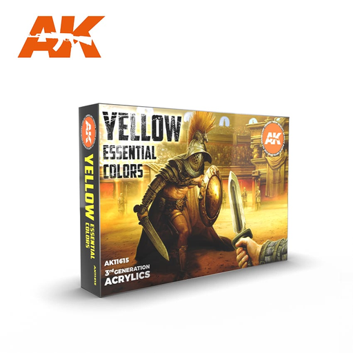 [AK AK11615] Ak : Yellow Essential Colors (6pcs) │ 3rd Generation Acrylics