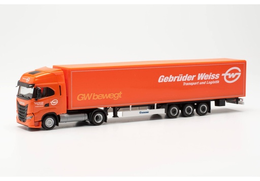 [HER 317344] Herpa : Iveco S-Way LNG Koffer-Sattelzug 15m Gebrüder Weiss (Bayern/Nürnberg)