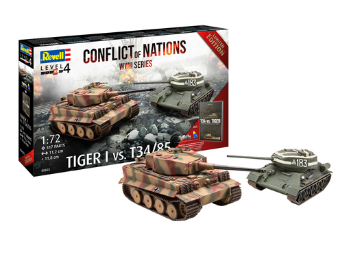 [REV 05655] Revell : Conflict of Nations WWII Series Tiger I vs. T34/85 │ Limited Edition