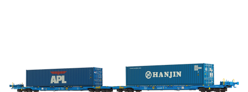 [BRA 48110] Brawa : Wagon porte-conteneurs Sffggmrrss36 APL / HANJIN, AAE,