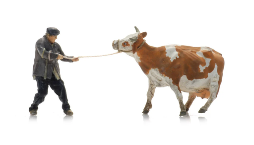 [ATE 5870031] Artitec : Agriculteur Avec une vache Têtue