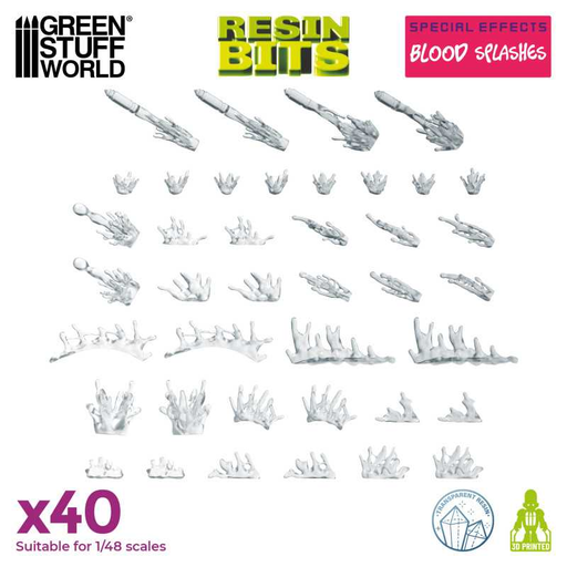 [GSW 12368] Green Stuff : Blood Spashes │ Special Effects • Resin Bits