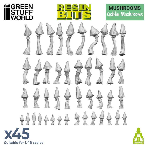 [GSW 11620] Green Stuff : Goblin Mushrooms │Resin Bits