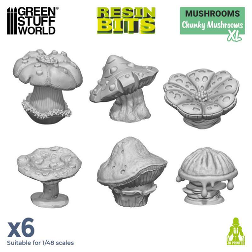 [GSW 12963] Green Stuff : Chunky Mushrooms XL │ Resin Bits