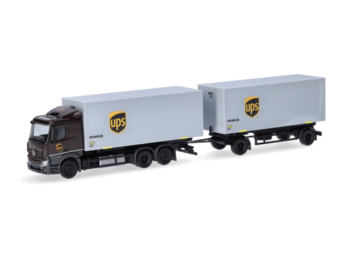 [HER 317832] Herpa : Mercedes-Benz Actros │ Classicspace interchangeable box trailer truck "UPS"