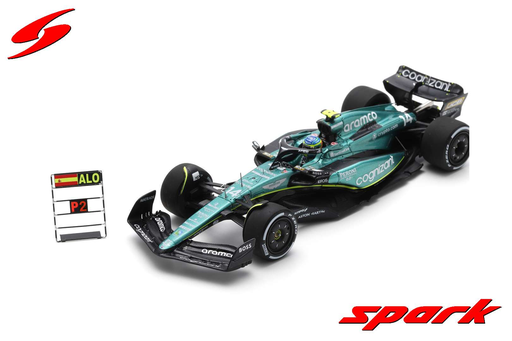 [SPK S8597] Spark : Aston Martin AMR23 │ No.14 Aston Martin Aramco Cognizant F1 Team 2nd Canada GP 2023 Fernando Alonso With pit board