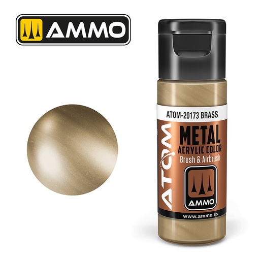 [MIG 20173] Ammo Mig : METALLIC BRASS (20ml) │ Atom Acrylique Paint