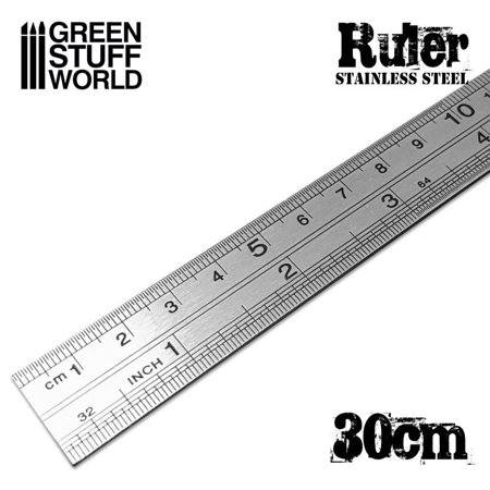 [GSW 2452] Green Stuff : Réglette métallique 30cm de modélisme