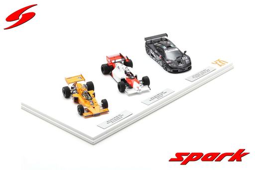 [SPK SP529] Spark : McLaren Triple Crown │ McLaren M16C - No.3 Winner Indy 500 1974 - Johnny Rutherford │ McLaren MP4-2 No.7 Winner Monaco GP 1984 - Alain Prost │ McLaren F1 GTR No.59 Winner 24H Le Mans 1995 Y. Dalmas - J. Lehto - M. Sekiya