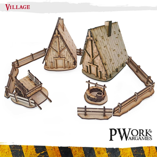 [PWW TS01010MDFD] PWork Wargames : Village │ MDF