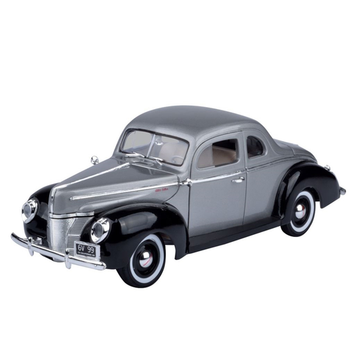 [MTM 73108] Motor Max : Ford Deluxe Coupé │ Argent & Noir - 1940  