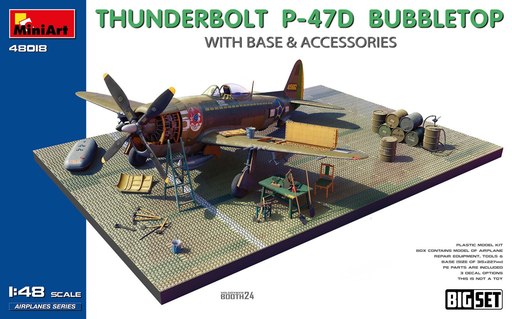 [MNT 48018] MiniArt : Thunderbolt P-47D Bubbletop With Base and Accessories