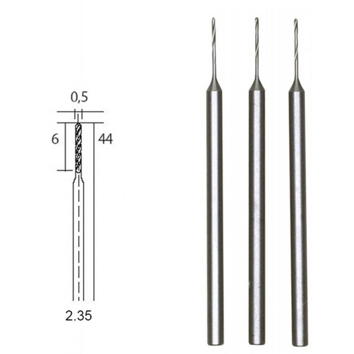 [PRN 28864] Proxxon : HSS Forets en Acier 0.5mm (3Pcs) 