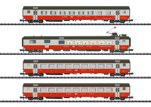 [MII 18720] Minitrix : Voitures grandes lignes "Swiss Express" Partie 1 avec éclairages 