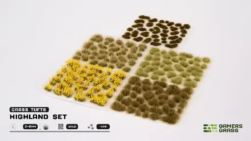 [GAG GGSET-HL] Gamers Grass : Highland Tuft Set (175pcs) │ Grass Tuft Set