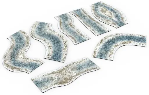 [PLM T017] Playmats : 2D Modular rivers set - winter