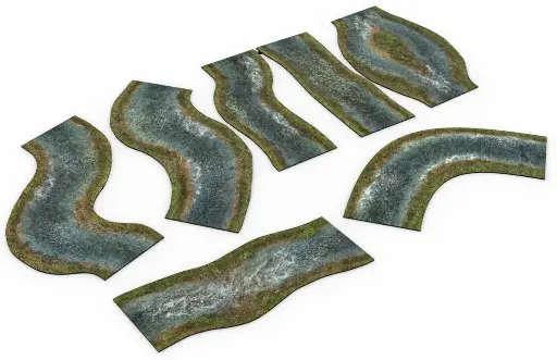 [PLM T016] Playmat : 2D Modular rivers set - spring