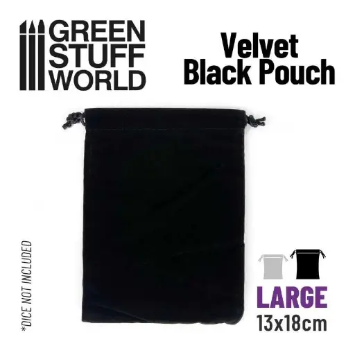 [GSW 3653] Green Stuff : Grand Pochette en Velours │ Noir - (13x18cm) 