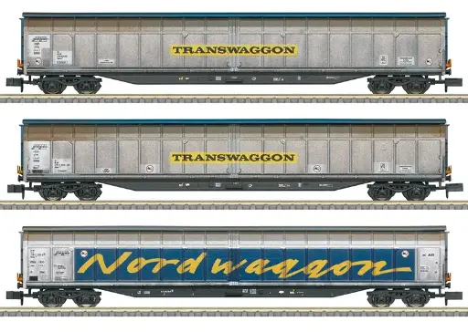 [MII 18297] Minitrix : Wagon Habins Nordwaggon-Transwaggon Patine 3pcs