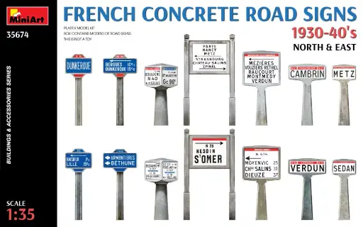 [MNT 35674] MiniArt : French Concrete Road Signs 1930-40's North & East