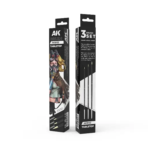 [AK B102] Ak : Tabletop Syntethic Brush Set (3Pcs) 